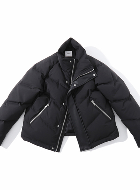 升级版加厚90白鹅绒拼皮羽绒服进口五金excella拉链一线东丽面料