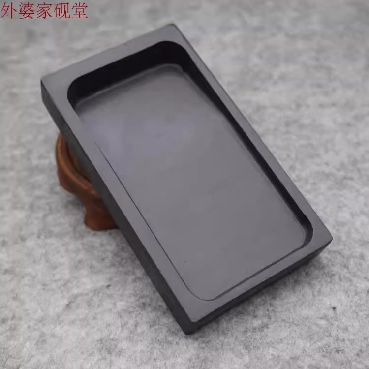 文房四宝手工石雕罗纹石料歙砚台长方素池砚台书法用品实用学生砚