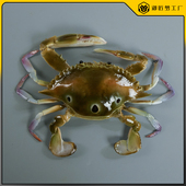 仿真三眼蟹梭子蟹模型假海鲜生物模型仿真大螃蟹直播道具装 饰