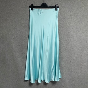 欧美时尚 气质百搭优雅系缎面高腰垂坠感长裙半身裙腰裙 春秋夏季