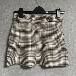 修身 新款 格纹显瘦高腰格子A字裙短裙羊毛半身裙 春秋夏季 欧美时尚