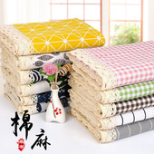 棉麻桌布ins风日系小清新长方形茶几台布餐桌书桌垫家用防尘盖巾