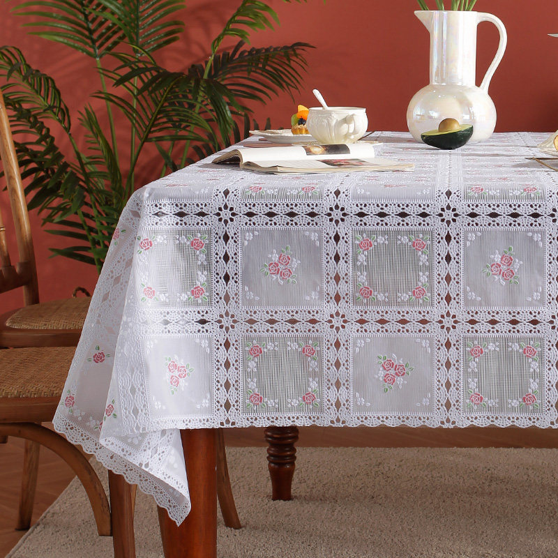 pvc桌布防水防烫防油免洗塑料蕾丝餐桌垫家用客厅长方形茶几台布,居家布艺,桌布,淘宝优惠券,粉丝福利购,淘宝优惠卷