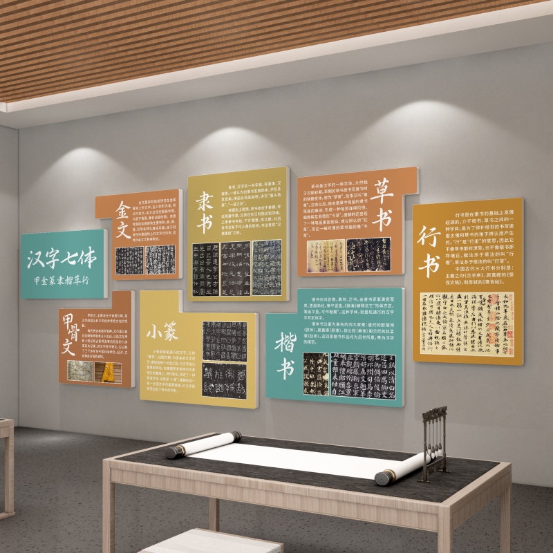 书法教室氛围布置装饰环创贴墙面贴培训班级硬笔机构历史文化背景