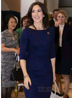 欧洲站丹麦时尚通勤面试连衣裙