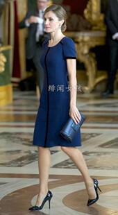 通勤白领OL职业裙面试裙夏 欧洲站时尚 西班牙王妃同款 连衣裙女夏