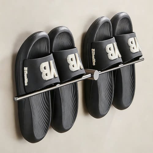 浴室拖鞋架304不锈钢卫生间壁挂式厕所门后收纳拖鞋沥水架免打孔