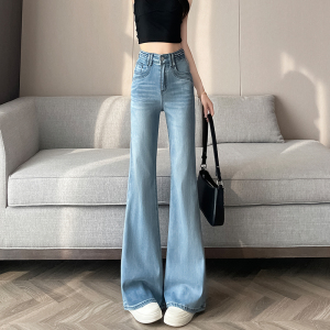 天丝微喇叭牛仔裤女2025夏季薄款超火小个子不贴腿垂感辣妹马蹄裤