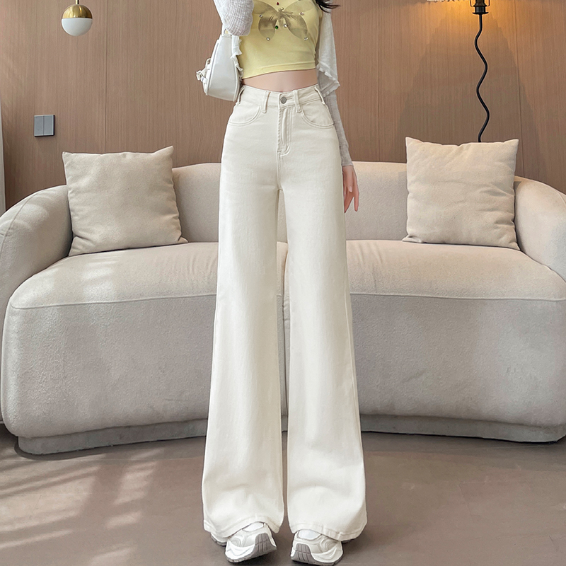 不贴腿小个子宽松阔腿喇叭裤子