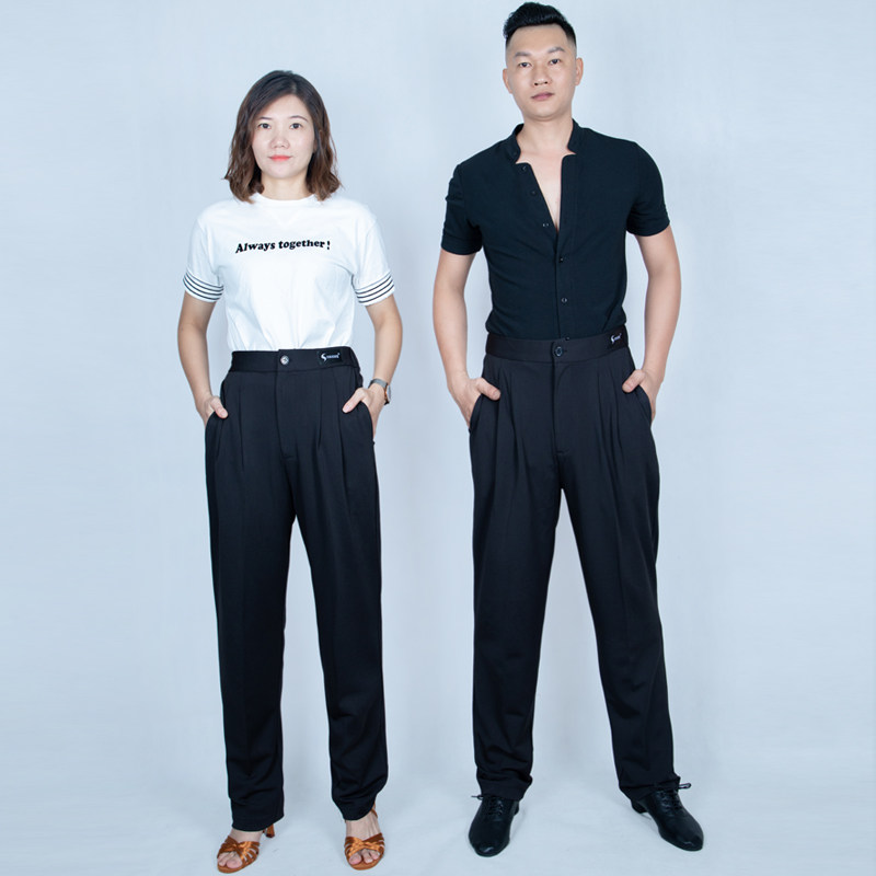 男女同款口袋舞蹈裤国标舞摩登交谊广场拉丁舞裤吉特巴舞裤跳舞裤
