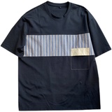 抖音直播店主风夏纯色百搭拼接T恤社会小伙A236-908-P48，男装T恤，电商A236