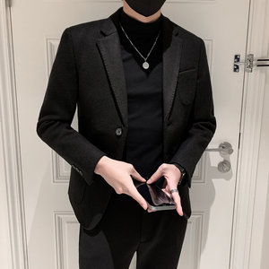 秋冬社会小伙毛呢夹克西装单西修身 西服 A236-XZ-196-P165 控208图片