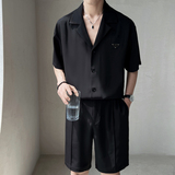 夏轻熟风小伙新款短裤纯色套装上衣韩版宽松A236-TZ7032-P95，男装牛仔裤，电商A236