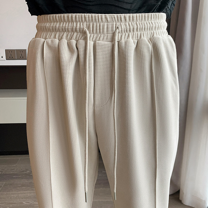春秋轻熟风小伙新款九分裤华夫格中性韩版宽松A236-K7015-P55,男装休闲裤,电商A236