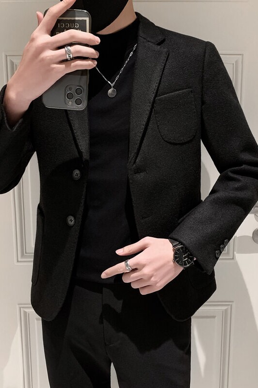 秋冬社会小伙毛呢夹克西装单西修身西服A236-XZ-196-P165控208,男装夹克,电商A236