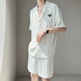 夏轻熟风小伙新款短裤纯色套装上衣韩版宽松A236-TZ7032-P95，男装牛仔裤，电商A236