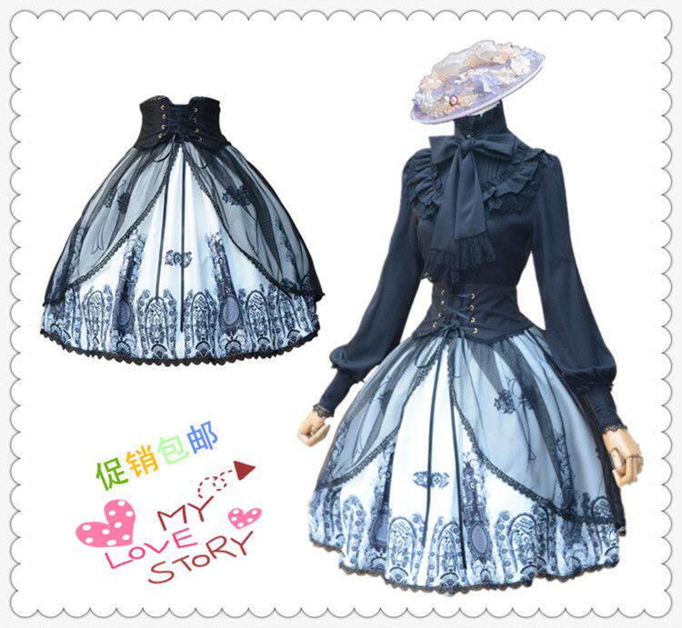 原创夏lolita哥特暗黑十字架印花复古束腰高腰蓬蓬日常半身裙短裙在类目 女装/女士精品, 半身裙中 - 来自Buy2taobao.com提供专业的淘宝代购服务