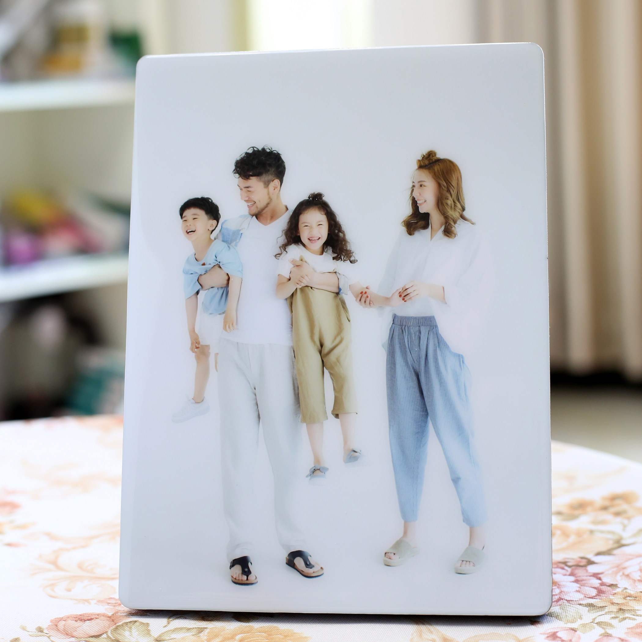 定制简约长方形个性大韩水晶亚米奇摆件儿童婚纱照生活照烤瓷相框