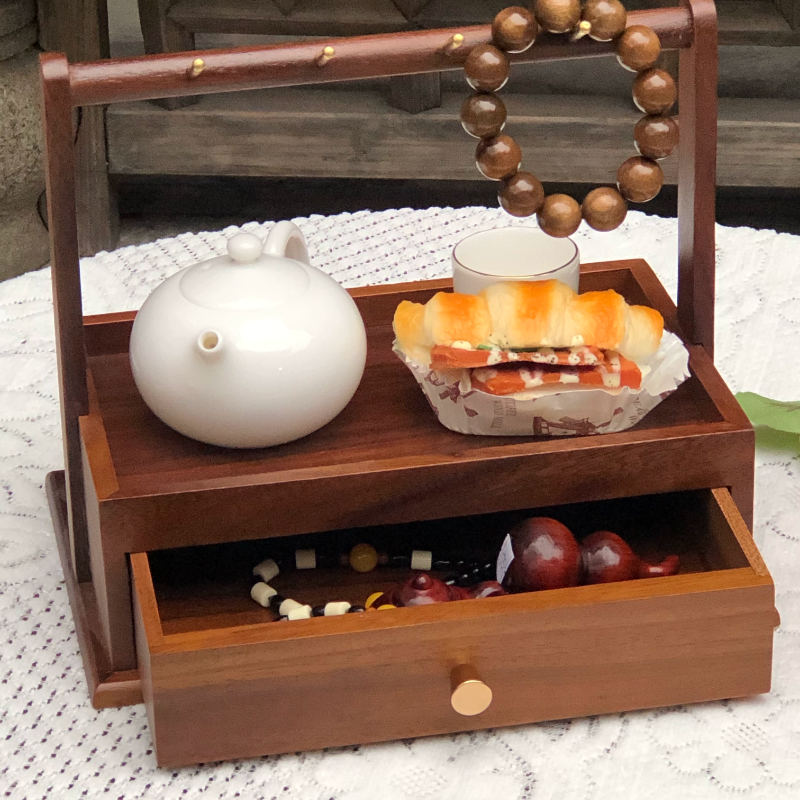 玄关收纳摆件新中式实木入户置物架首饰手串钥匙抽屉架子28*19*23,餐饮具,果盆/果盘/果篮,淘宝优惠券,粉丝福利购,淘宝优惠卷