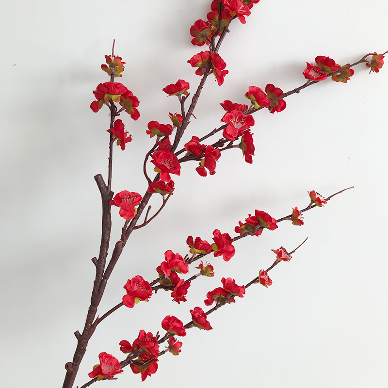 仿真梅花枝桃花枝假桃花树枝春节装饰粉红色桃花梅花