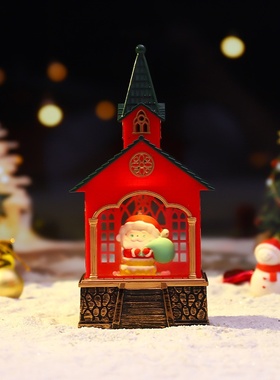 圣诞礼物教堂风灯小夜灯节日橱窗装饰道具跨境电商热卖家居摆件