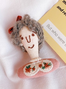 hd2139a02文艺森系充棉玩偶发夹侧边刘海碎发夹胸针装饰配饰