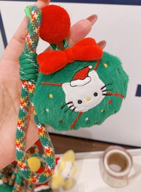 HD11222A05绿色系圣诞小雪人车钥匙扣挂件包包挂饰可爱节日礼物女