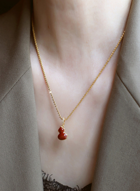 ZOXI本命年红色葫芦项链旺财女款