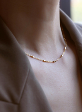 ZOXI叠戴竹节锁骨链不掉色钛钢女