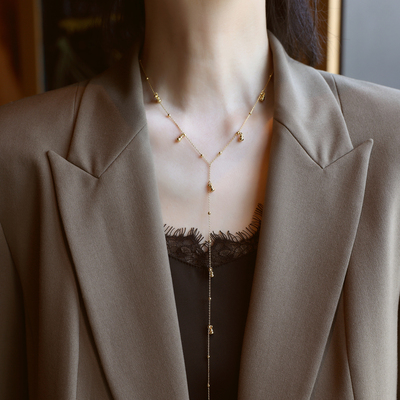 ZOXI平安旺财小葫芦项链毛衣链