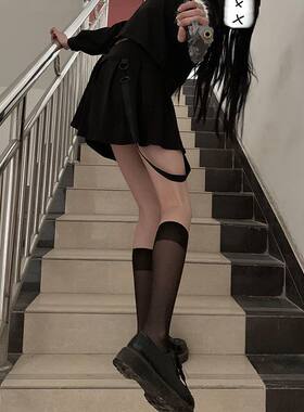 jk黑色小腿袜过膝袜长筒袜高筒袜丝袜超薄隐形全透明初中生女学生