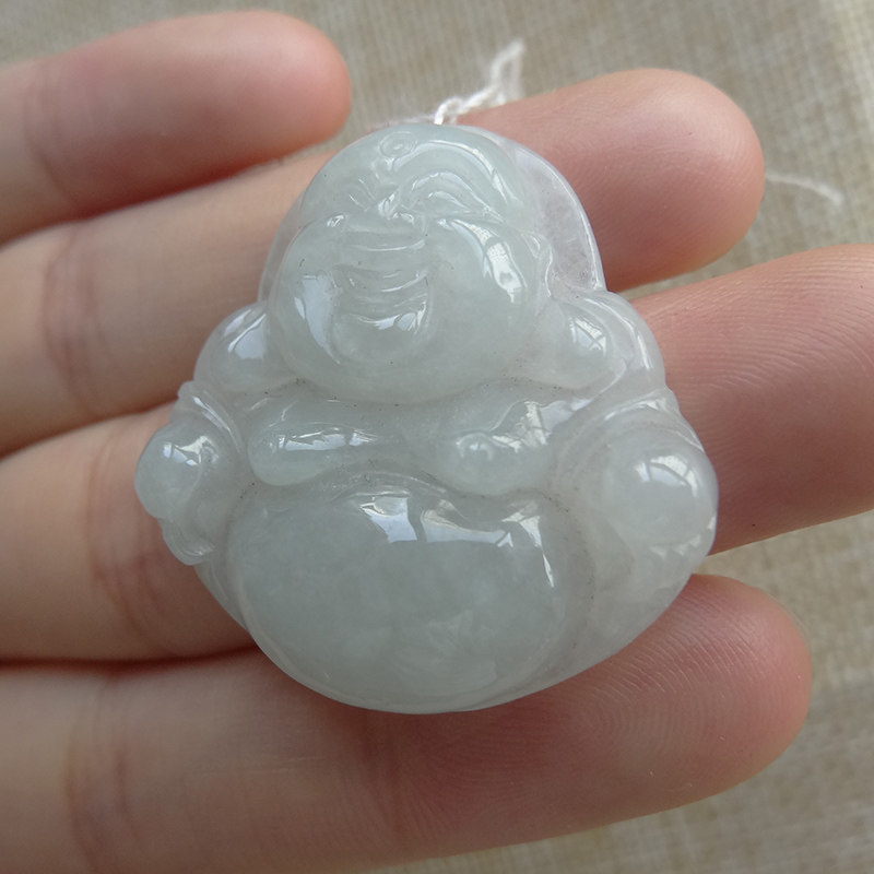缅甸天然弥勒佛挂件女款礼物玉坠