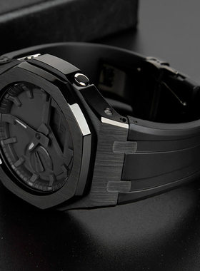 适配GA2100/GM2100农家橡树GMAS-2100四代改装不锈钢表壳硅胶表带