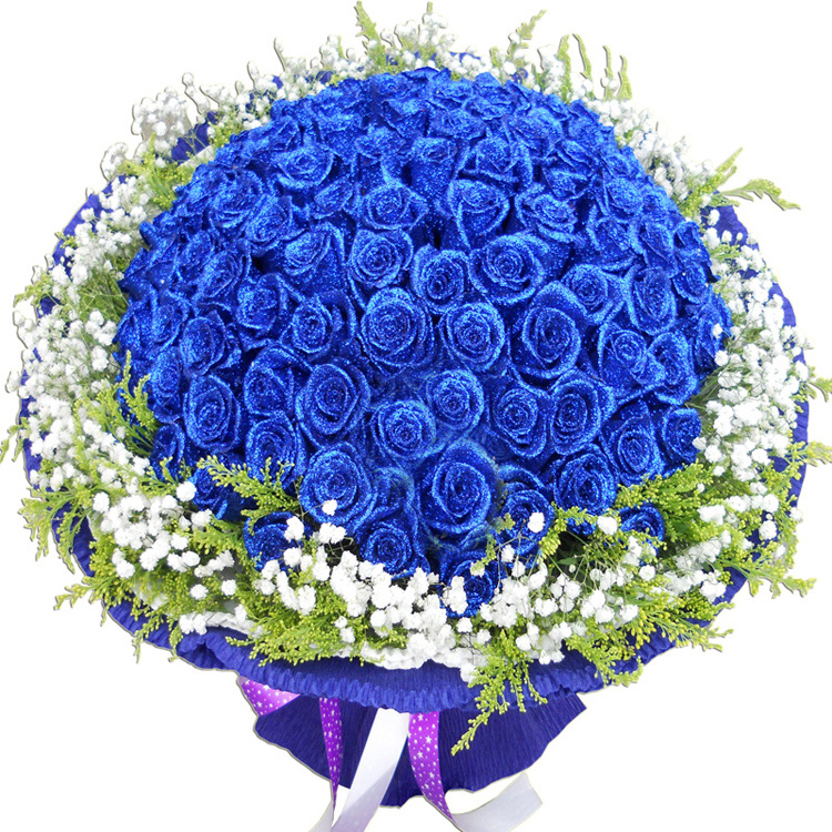 99朵蓝玫瑰生日鲜花鲜花速递爱情