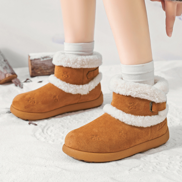 回力女鞋雪地靴冬季保暖加绒短筒棉靴保暖鞋女休闲鞋