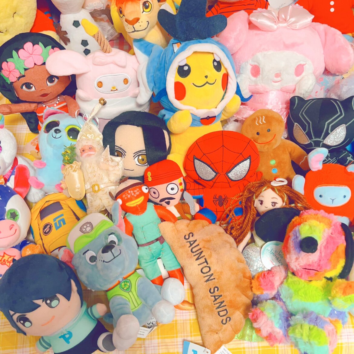 【A】杂款日单皮卡丘蜘蛛侠美乐蒂史努比狮子王卡通毛绒玩具公仔