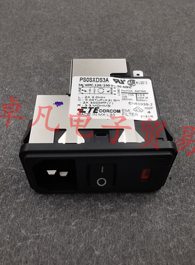 TE 泰科 PS0SXDS3A_3A/250V 滤波器开关电源插座 Corcom