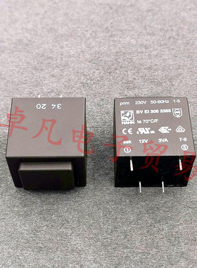 德国产 BV EI 306 3365 公鸡 230V转12V 电源变压器 HAHN 3VA