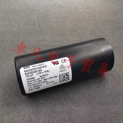 NGM 100uF 330VAC 启动电容器 60A5D330100FRTE 100-115MFD