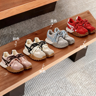 女春季 白色鞋 新款 厚底运动休闲鞋 子 小白鞋 7cm内增高德训鞋