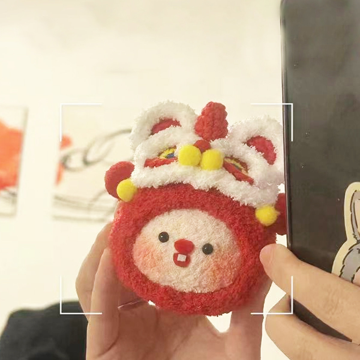 新年手工礼物毛绒钩针龙宝宝醒狮玩偶编织diy材料包包挂件钥匙扣