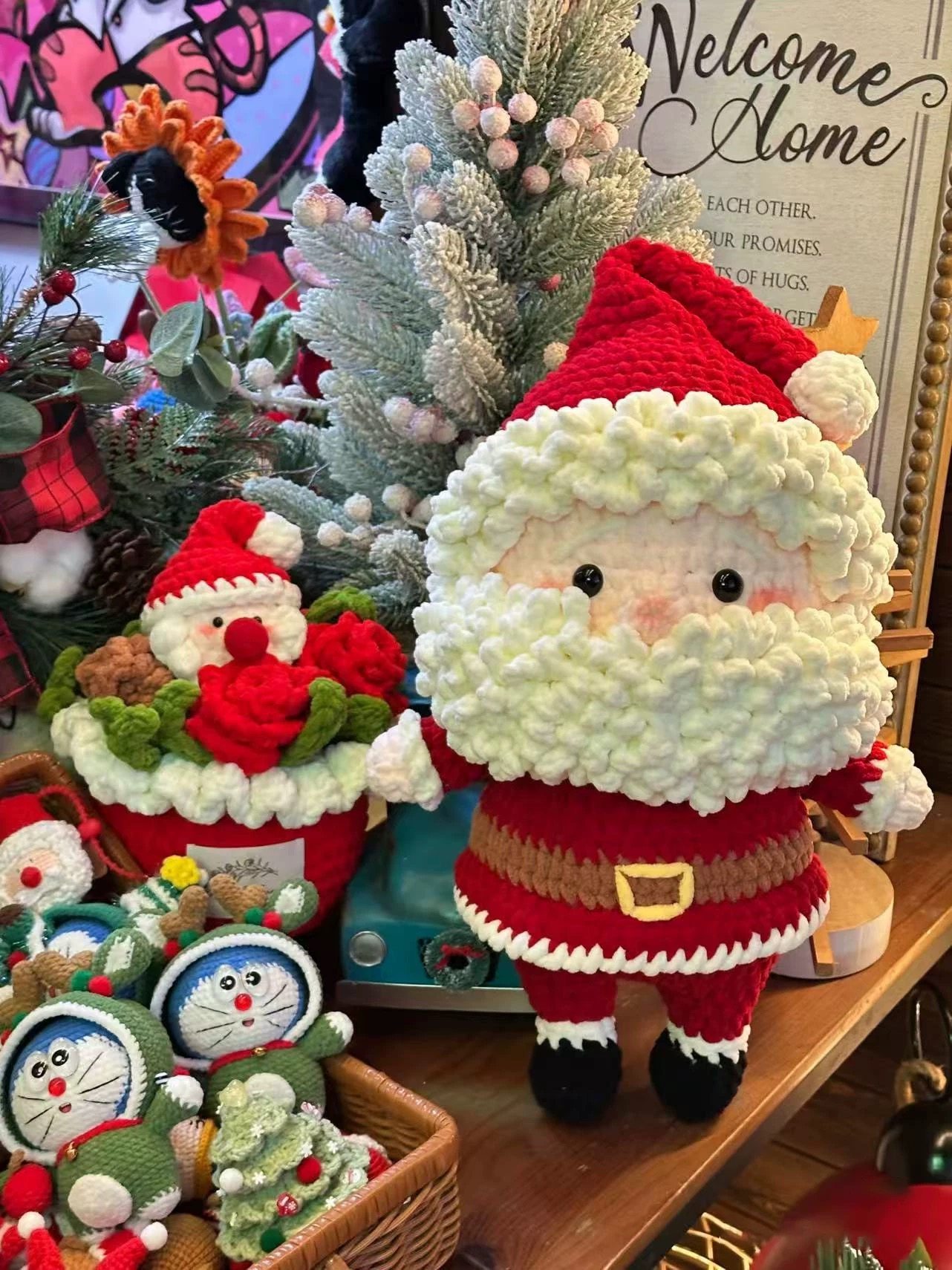 圣诞老人花束diy钩针材料包礼物手工冰条毛线钩织钥匙扣包挂件,服饰配件/皮带/帽子/围巾,DIY编织材料包,淘宝优惠券,粉丝福利购,淘宝优惠卷