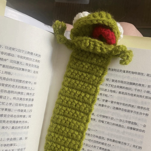小青蛙书签挂件毛线手工编织diy钩针材料包手作打发时间无聊解闷