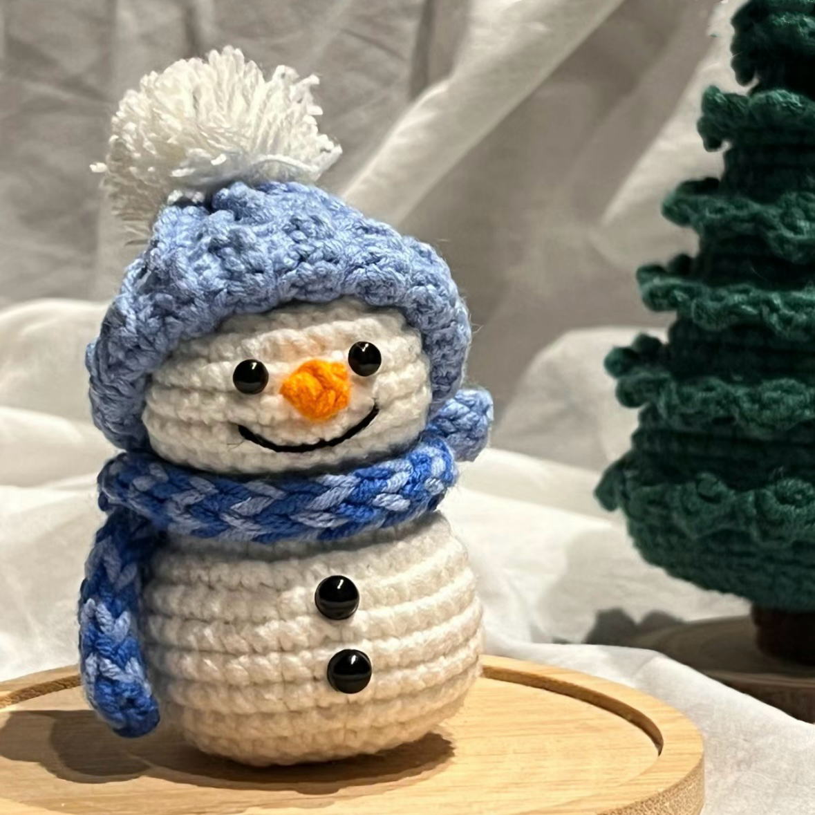 圣诞礼物雪人纯手工diy材料包毛线编织钩针包挂件钥匙扣玩偶自制