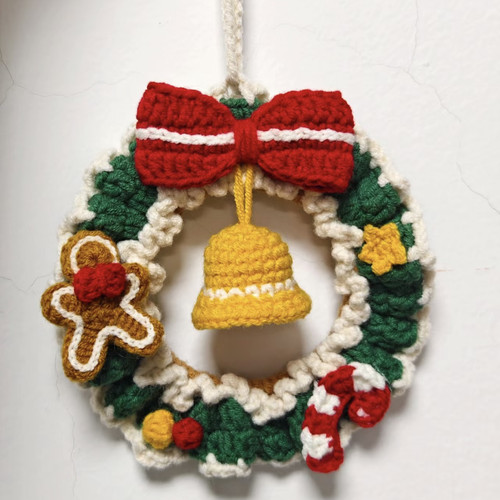 圣诞老人苹果包挂件编织手工diy礼物钩针材料包毛线圣诞树钥匙扣