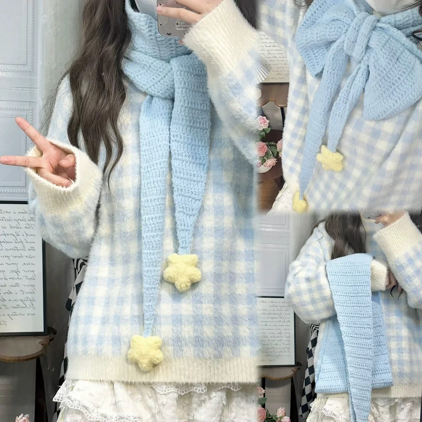 雪妃尔毛线绵绵可颂牛角围巾手工毛线钩针编织diy材料包送圣诞礼,服饰配件/皮带/帽子/围巾,DIY编织材料包,淘宝优惠券,粉丝福利购,淘宝优惠卷