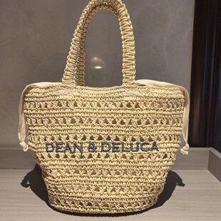 现货 ins日韩热门 甜美清新DEAN DELUCA 手工纸编帆布包