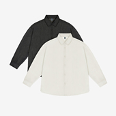 衬衣外套男款 百机宽松衬衫 长袖 日系老钱风复古金属质感休闲女春秋