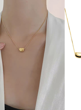 钛钢锁骨链女轻奢小众转运豆项链