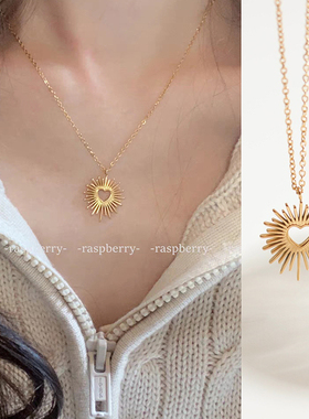 钛钢海胆锁骨链女钛钢